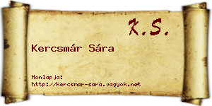 Kercsmár Sára névjegykártya